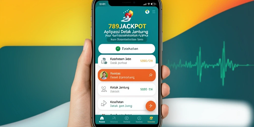Tampilan antarmuka aplikasi 789JACKPOT untuk memantau detak jantung.