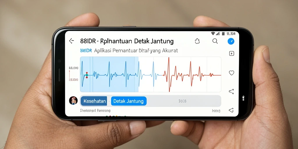 Antarmuka aplikasi 88IDR menampilkan grafik detak jantung yang informatif.