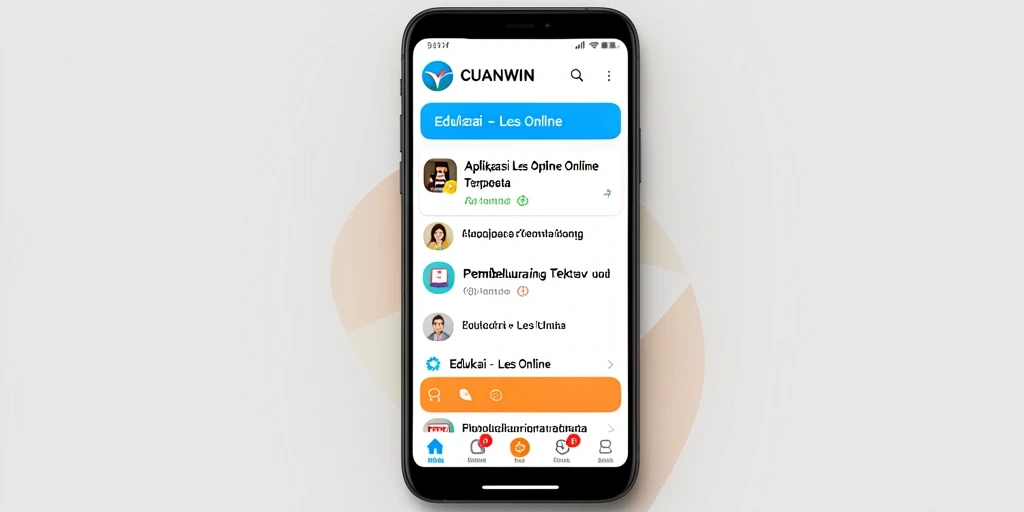 Antarmuka CUANWIN yang menarik dan fungsional untuk Les Online.
