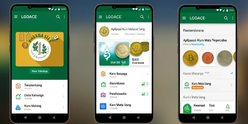 Tampilan utama LGOACE yang menampilkan konversi mata uang secara langsung.