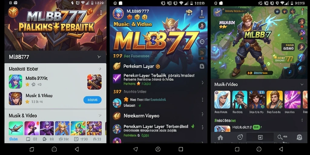 Tampilan antarmuka aplikasi MLBB777 saat merekam layar.