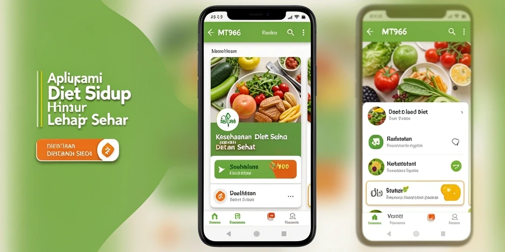 Tampilan antarmuka aplikasi MT966 untuk diet sehat.