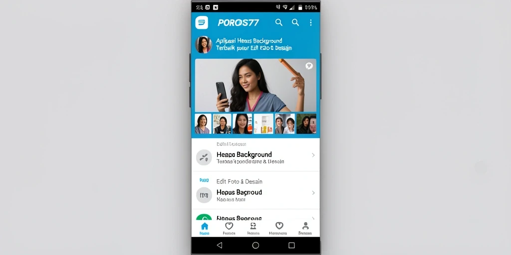 Antarmuka POROS77 yang sederhana dan efisien saat menghapus background.