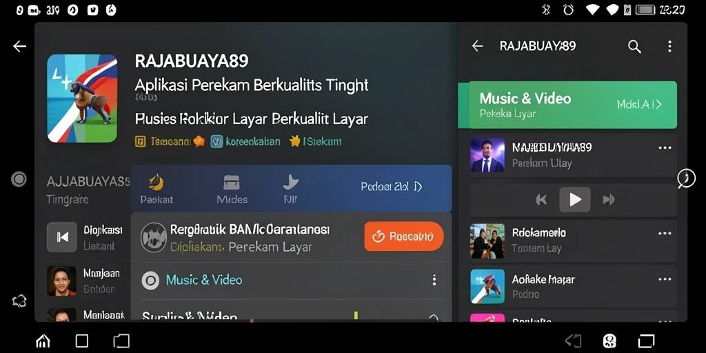 Tampilan antarmuka aplikasi Perekam Layar RAJABUAYA89 yang intuitif.