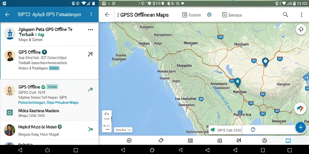 Antarmuka SIP33 menampilkan peta GPS offline yang jelas dan informatif.