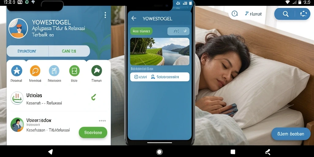 Antarmuka YOWESTOGEL yang sederhana dan menenangkan untuk pengalaman Tidur & Relaksasi.
